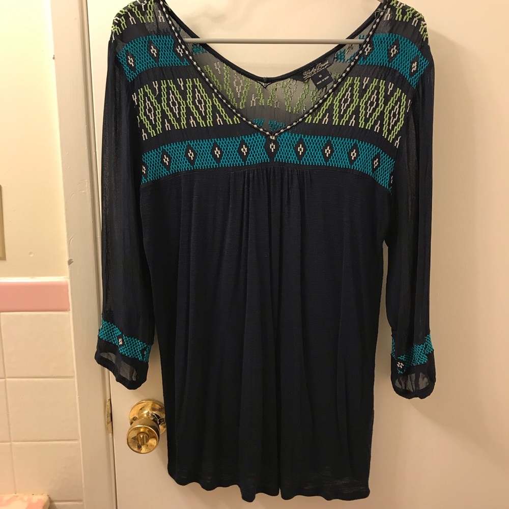Lucky Brand || Embroidered Top